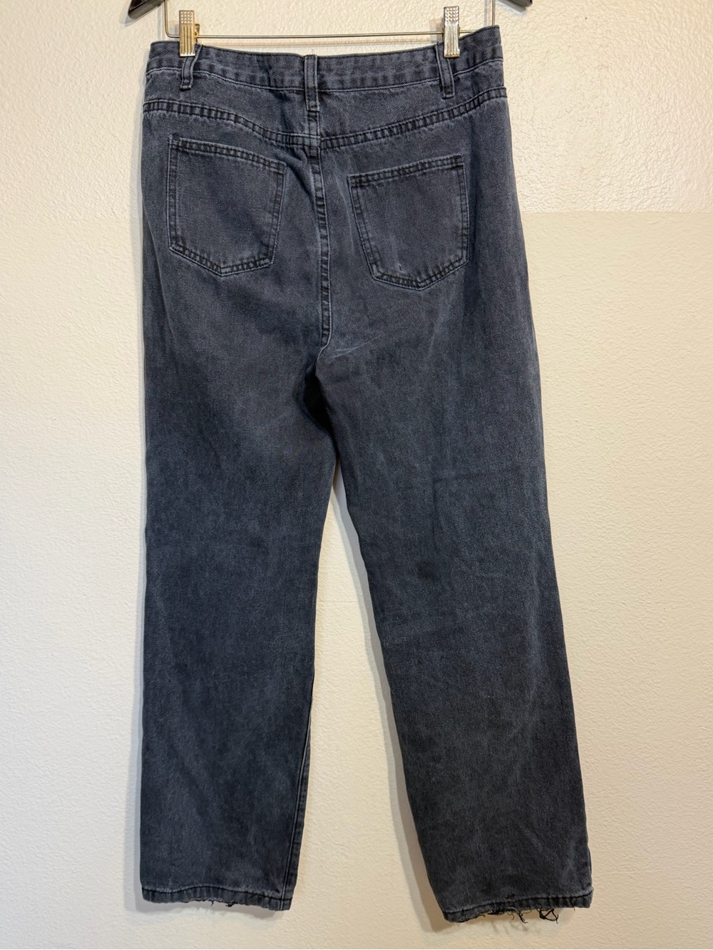 Distressed Black High Rise Jeans - Ripped Straight Leg - Picture 4 of 9